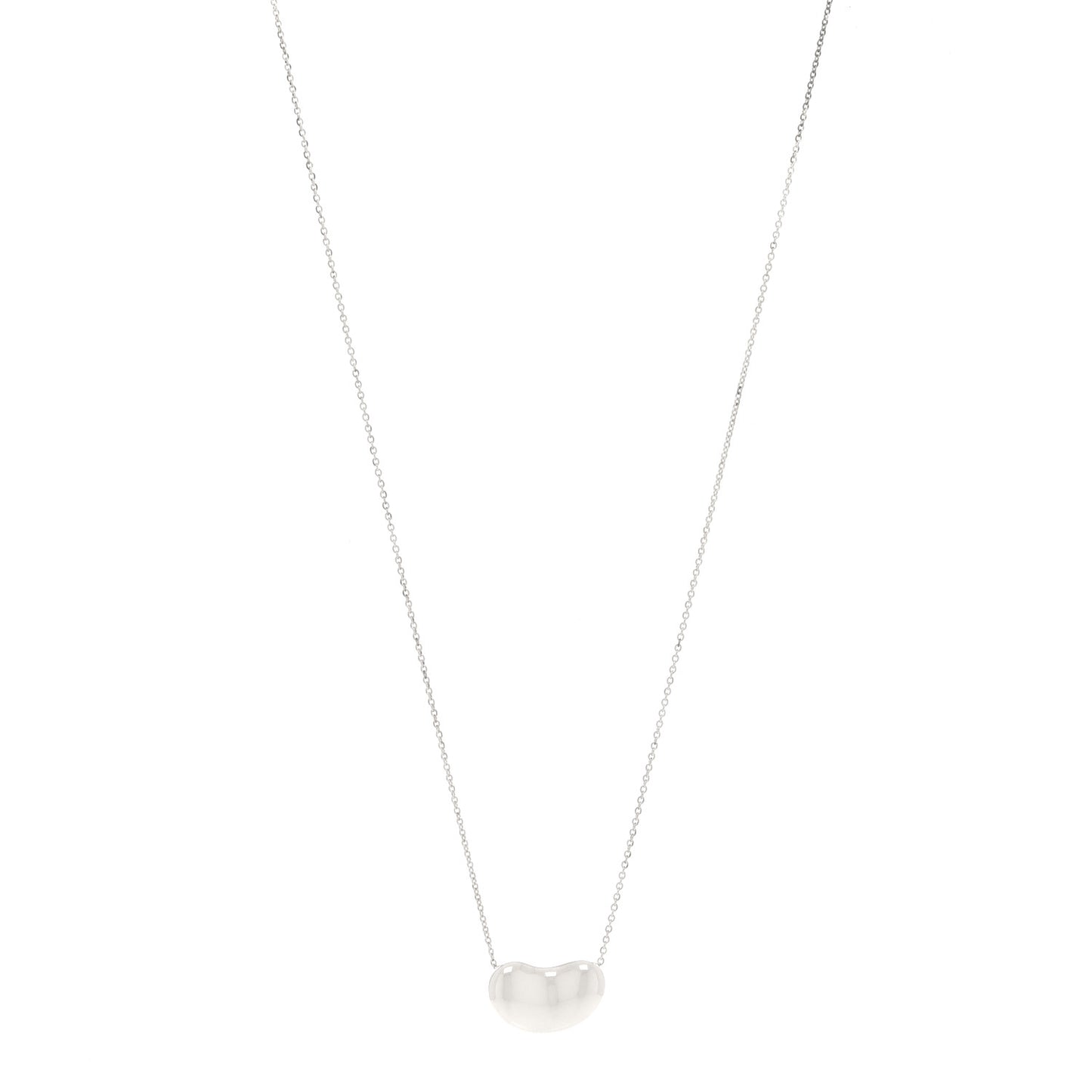 Sterling Silver 18mm Elsa Peretti Bean Pendant Necklace