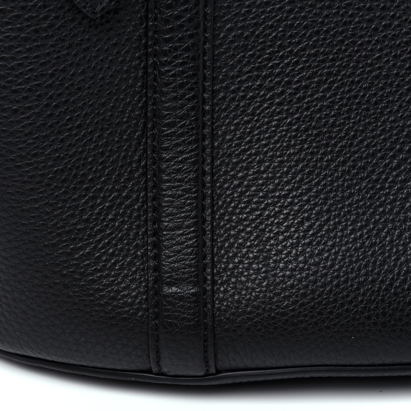 Small Classic Grain Calfskin Bucket Tote Bag Black
