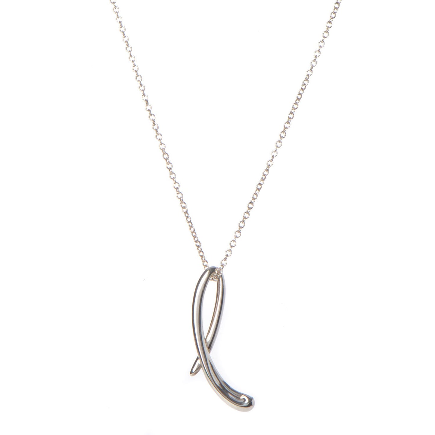 Sterling Silver Elsa Peretti Letter L Pendant Necklace
