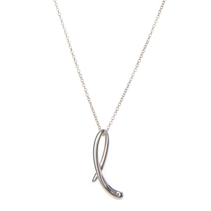 Tiffany Sterling Silver Elsa Peretti Letter L Pendant Necklace 1 of 9