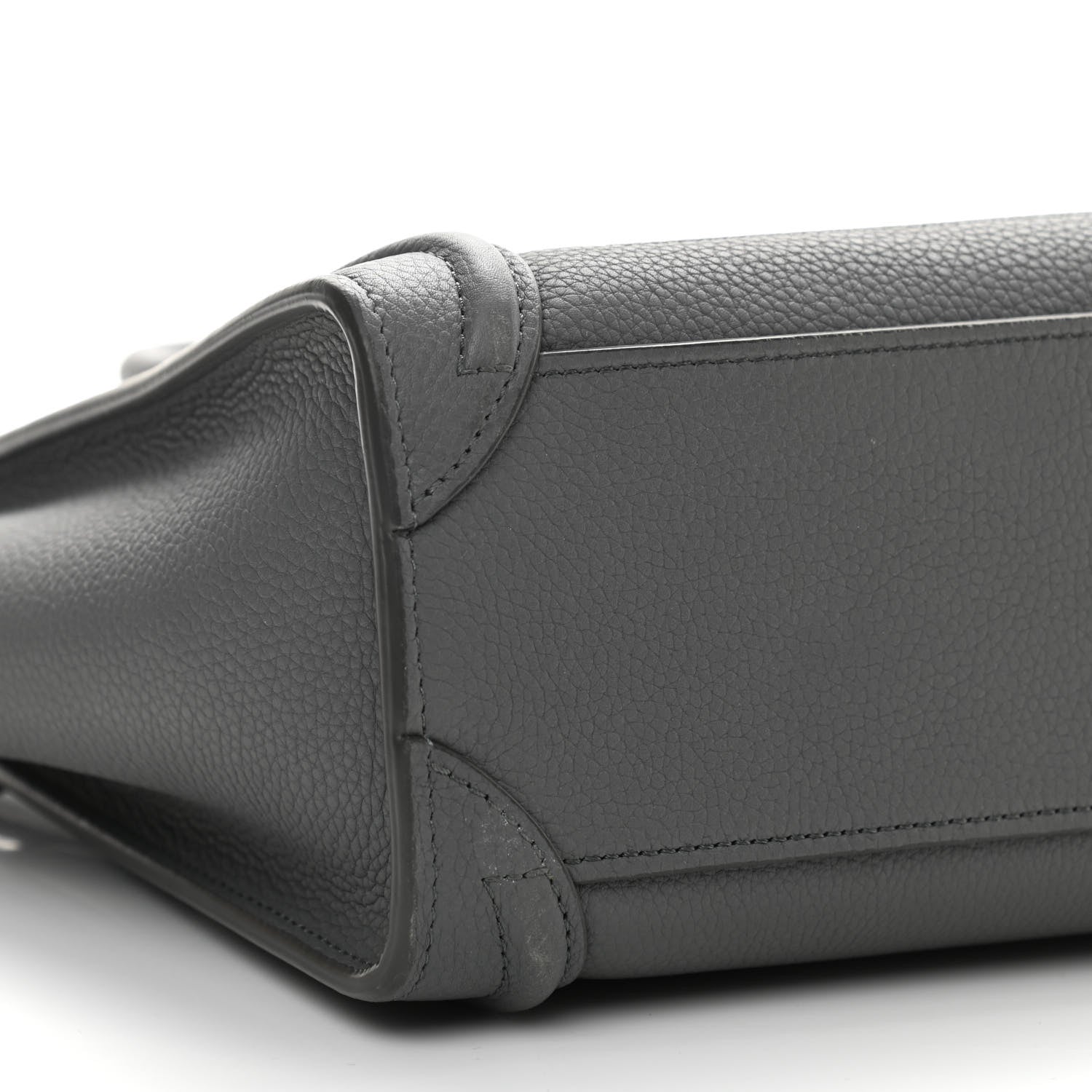 Celine Drummed Calfskin Nano Luggage Kohl 9 of 10
