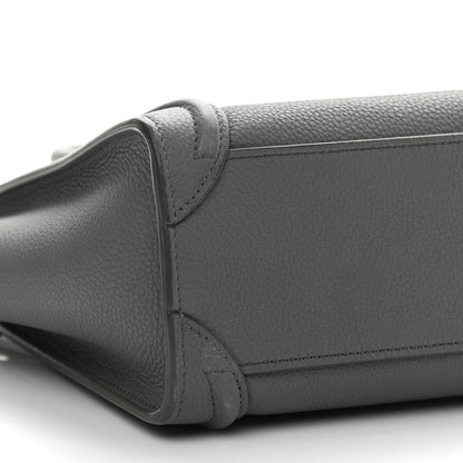 Celine Drummed Calfskin Nano Luggage Kohl 9 of 10
