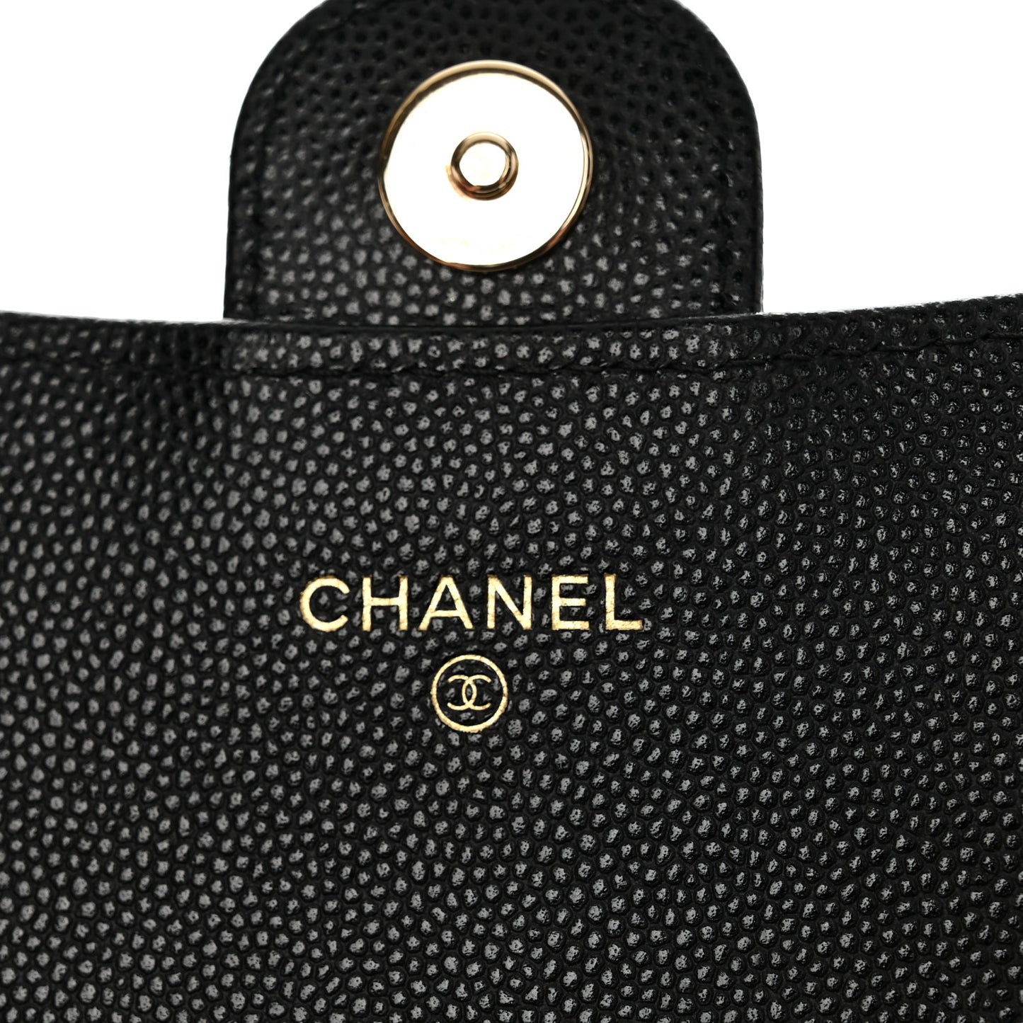 Caviar Quilted Phone Holder Wallet on Removable Chain Black