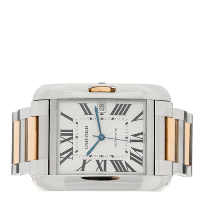 Cartier Stainless Steel 18K Pink Gold 36mm Tank Anglaise Automatic Watch 3 of 4