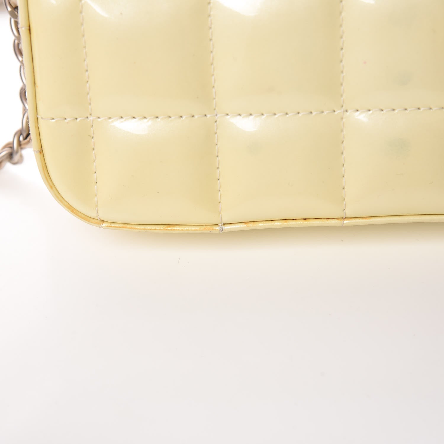 Chanel Patent Quilted East West Chocolate Bar Flap White 18 of 19