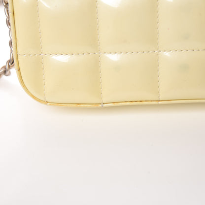 Chanel Patent Quilted East West Chocolate Bar Flap White 18 of 19