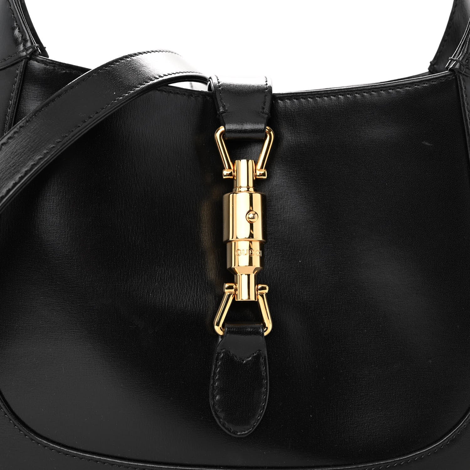 Gucci Boarded Dyana Lux Calfskin Small Jackie 1961 Hobo Black 7 of 10
