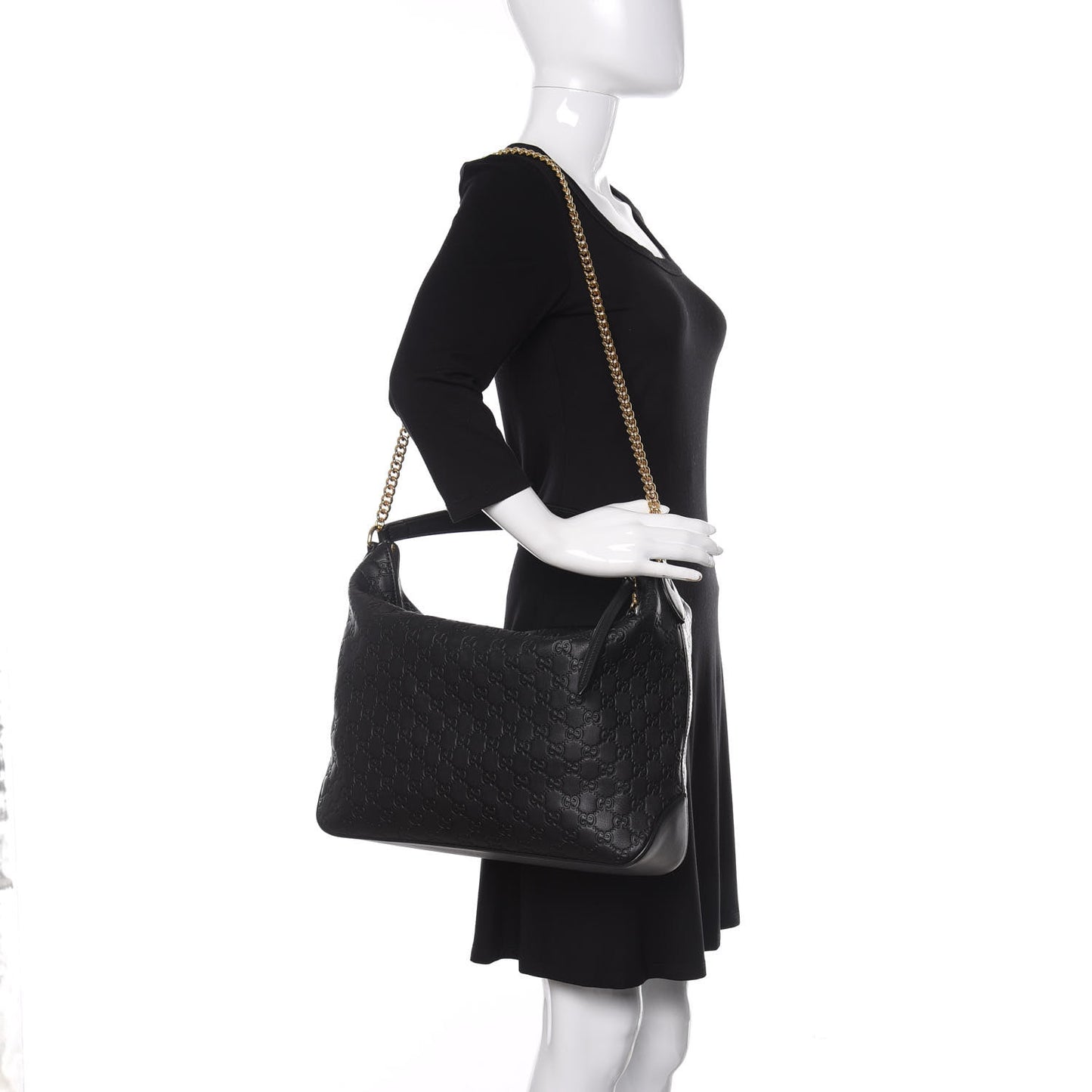 Guccissima Signature Large Linea A Hobo Black