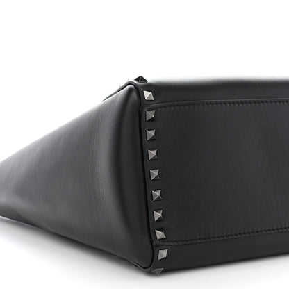 Valentino Garavani Vitello Rockstud Double Handle Tote Black 9 of 11