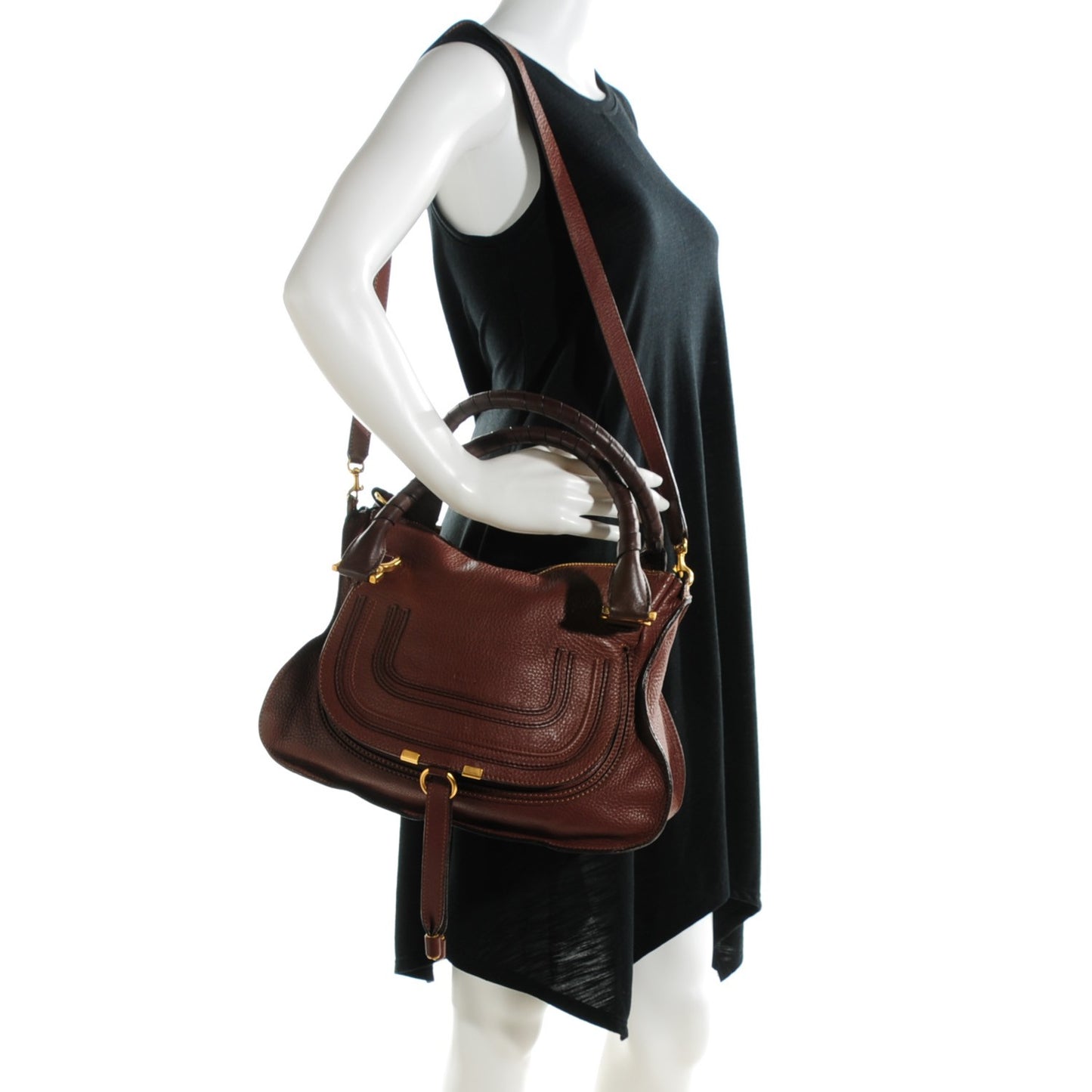 Calfskin Medium Marcie Satchel Ebony