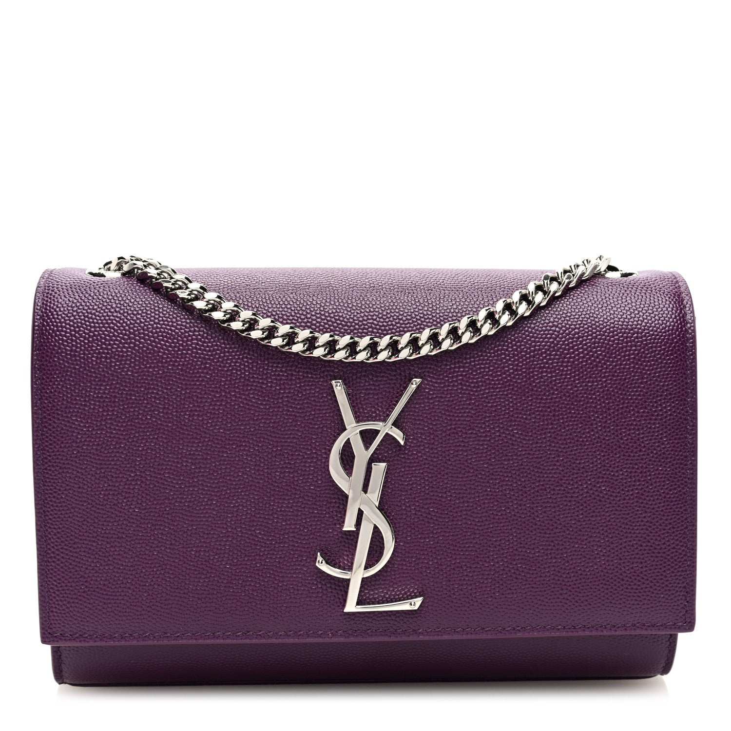 Saint Laurent Grain De Poudre Small Classic Monogram Kate Satchel Amaranto 1 of 8