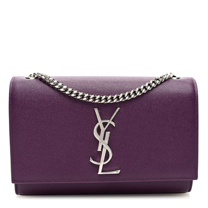 Saint Laurent Grain De Poudre Small Classic Monogram Kate Satchel Amaranto 1 of 8