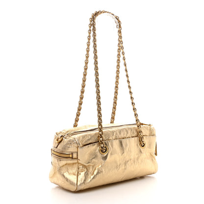 Prada Metallic Nappa Shoulder Bag Platino 4 of 19