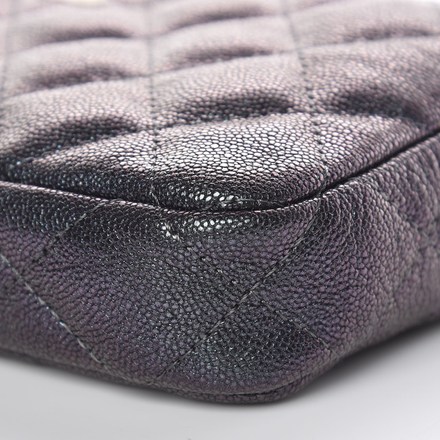 Chanel Iridescent Caviar Quilted Clutch With Chain Black 10 of 11