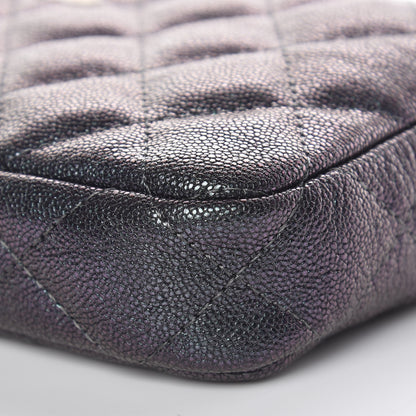 Chanel Iridescent Caviar Quilted Clutch With Chain Black 10 of 11