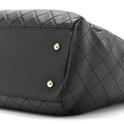 Chanel Lambskin Quilted Large Drawstring Bag Black 9 of 13