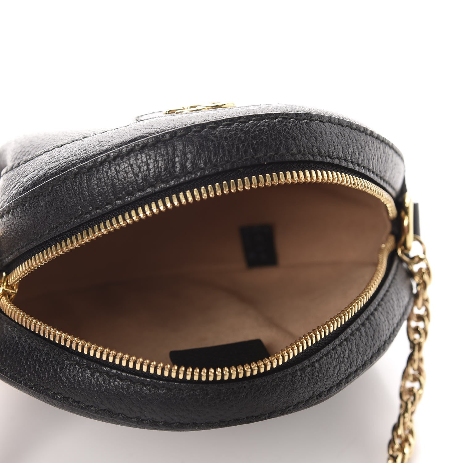Gucci Grained Calfskin Web Mini Ophidia Round Shoulder Bag Black 5 of 10