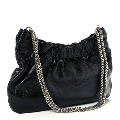 Saint Laurent Calfskin Pac Ruched Hobo Black 3 of 10