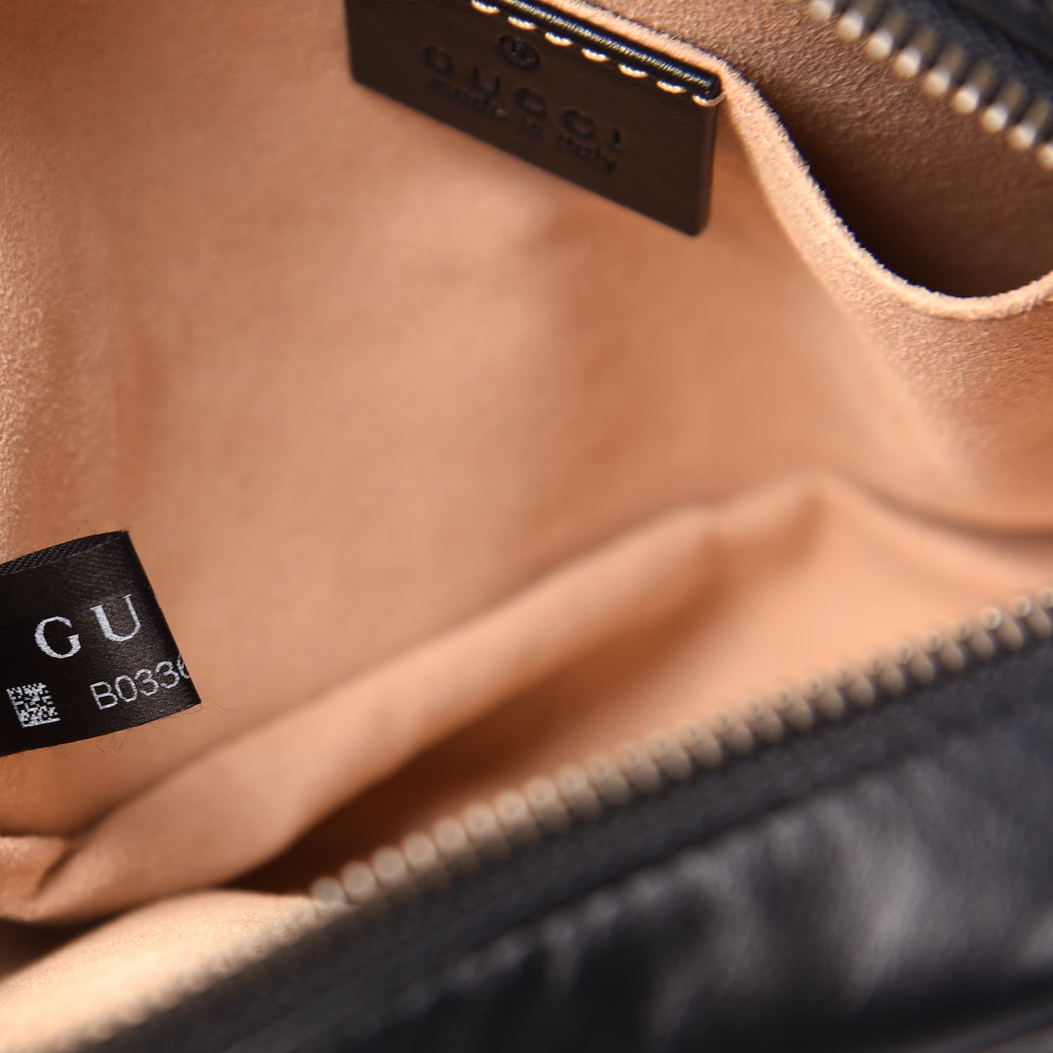 Gucci Calfskin Matelasse Mini GG Marmont Chain Shoulder Bag Black 10 of 12