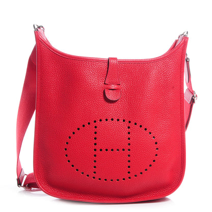 Hermes Taurillon Clemence Evelyne PM III Rouge Casaque 1 of 8