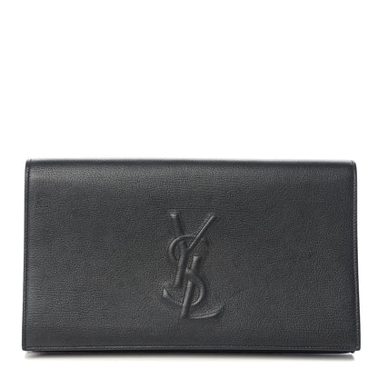 Saint Laurent Calfskin Monogram Large Belle De Jour Clutch Black 1 of 9