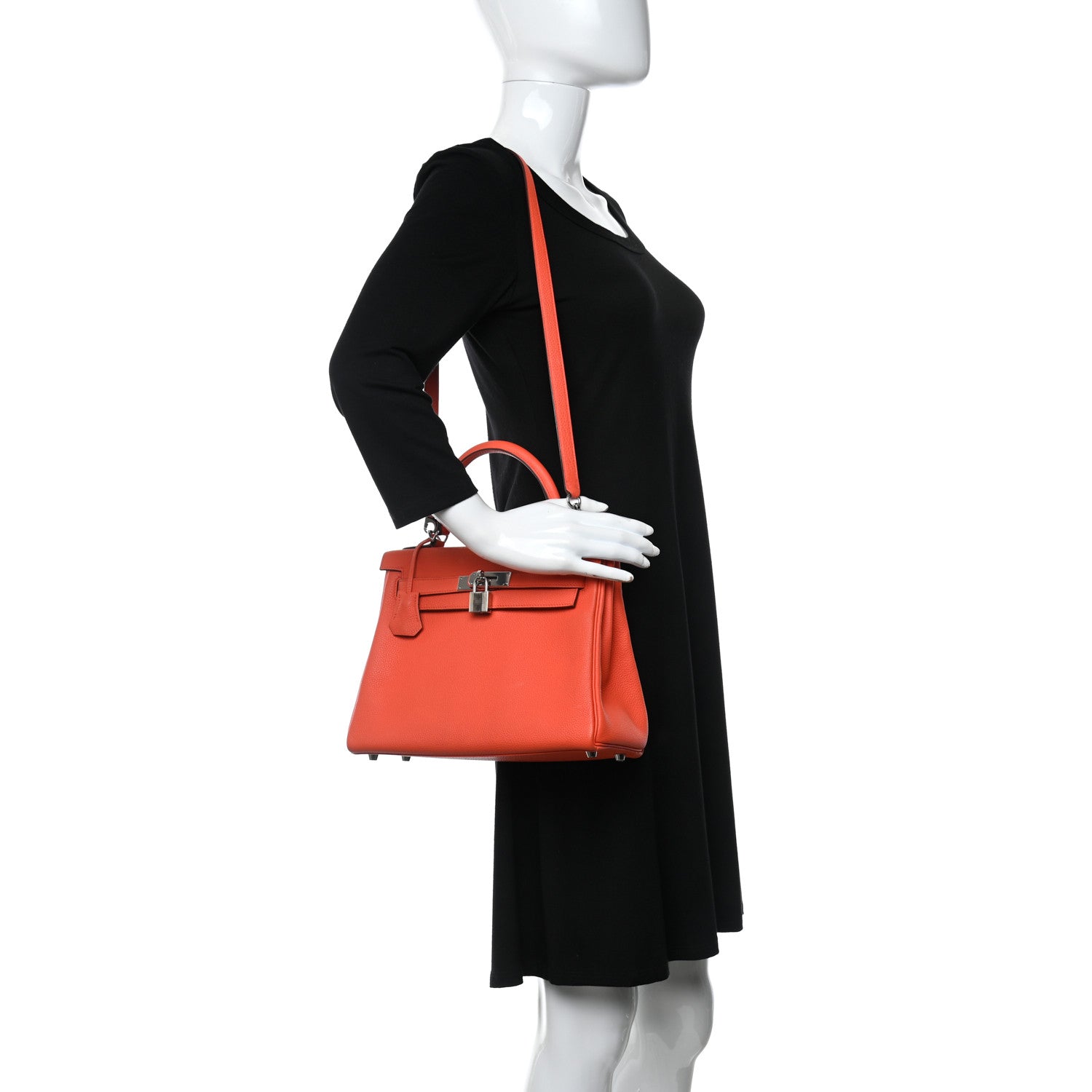 Hermes Togo Kelly Retourne 28 Poppy Orange 2 of 22