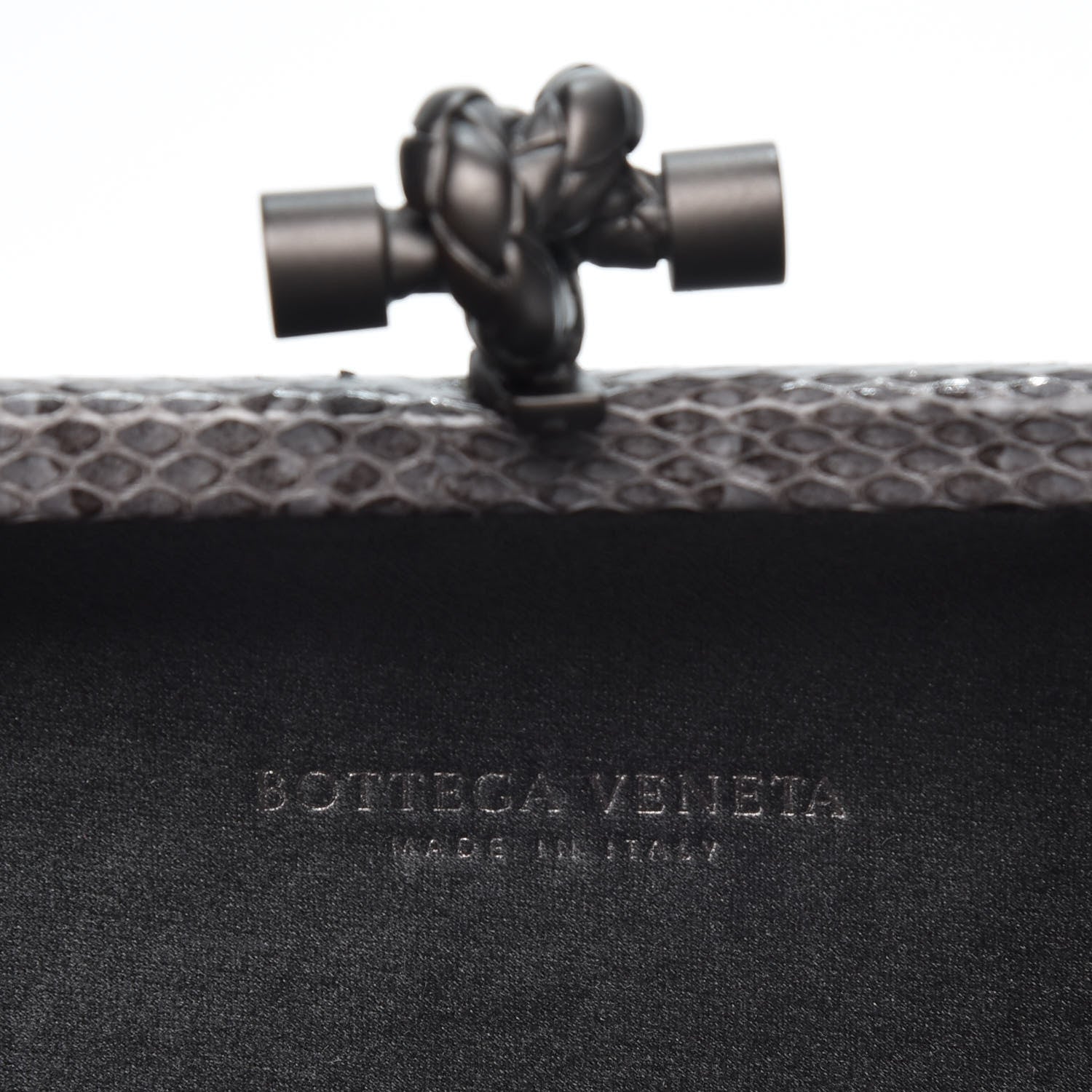 Bottega Veneta Satin Intreccio Impero Ayers Knot Clutch Light Grey 5 of 5