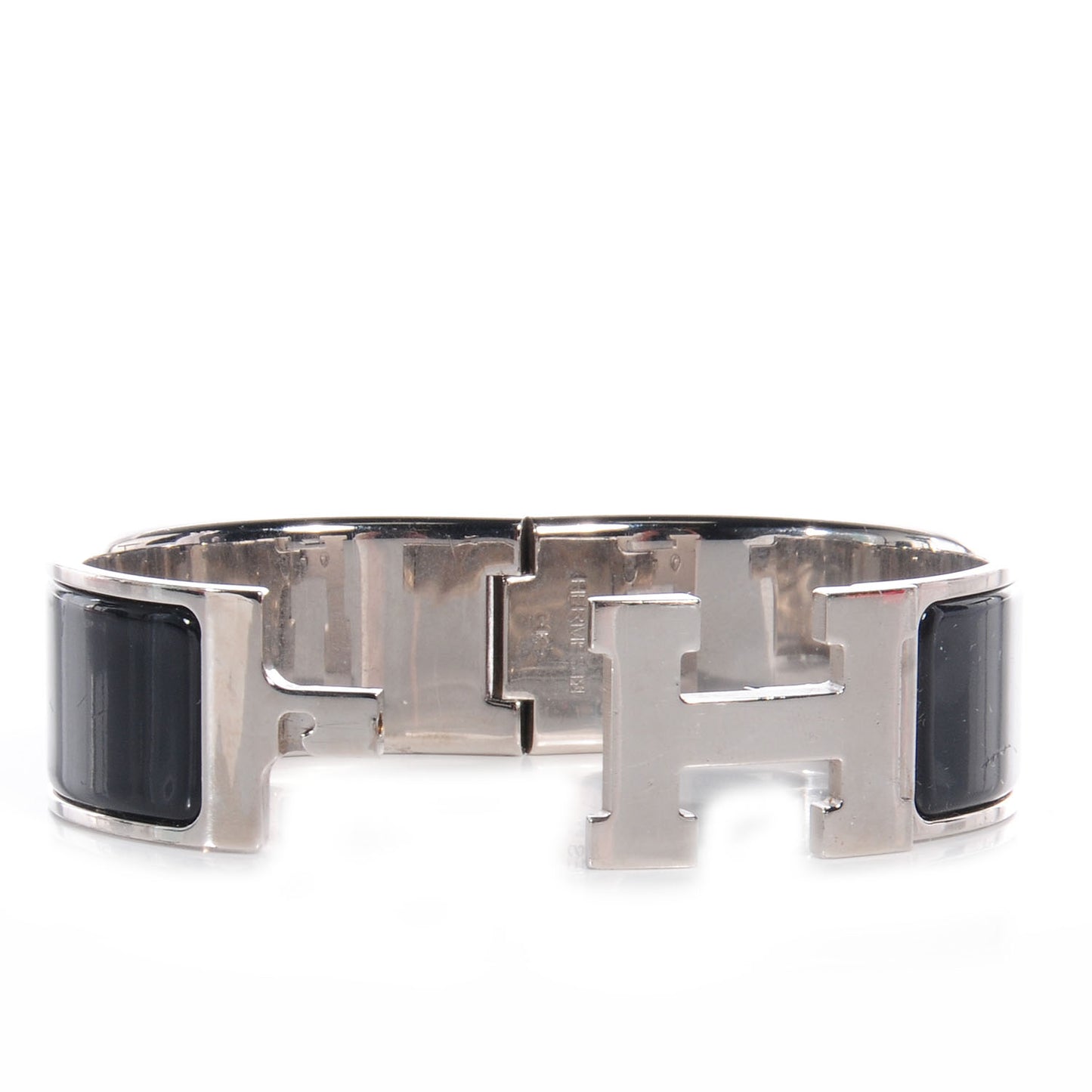 Enamel Clic Clac H Bracelet Wide PM Black