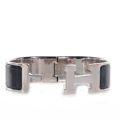 Hermes Enamel Clic Clac H Bracelet Wide PM Black 3 of 5