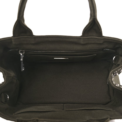 Prada Canvas Crystal Studded Canapa Tote Militare 5 of 9