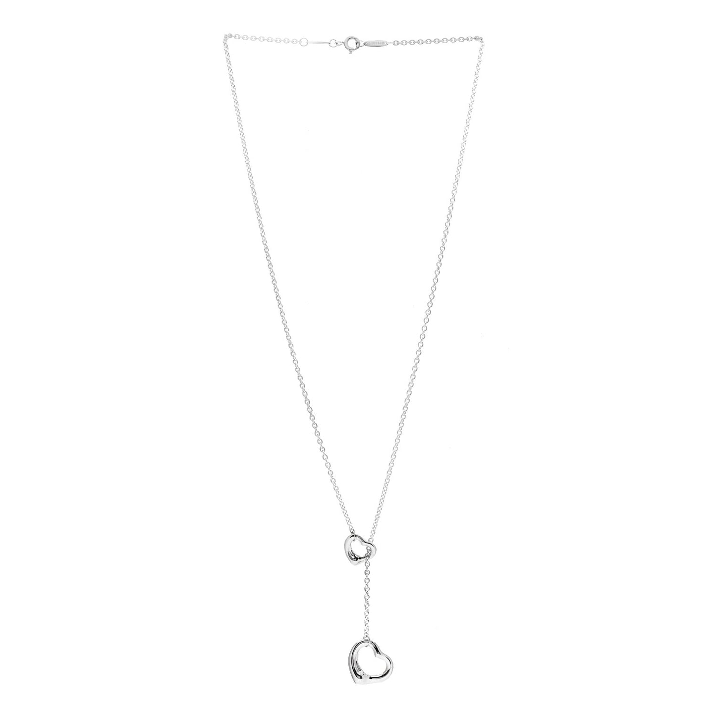 Sterling Silver Elsa Peretti Open Heart Lariat Necklace