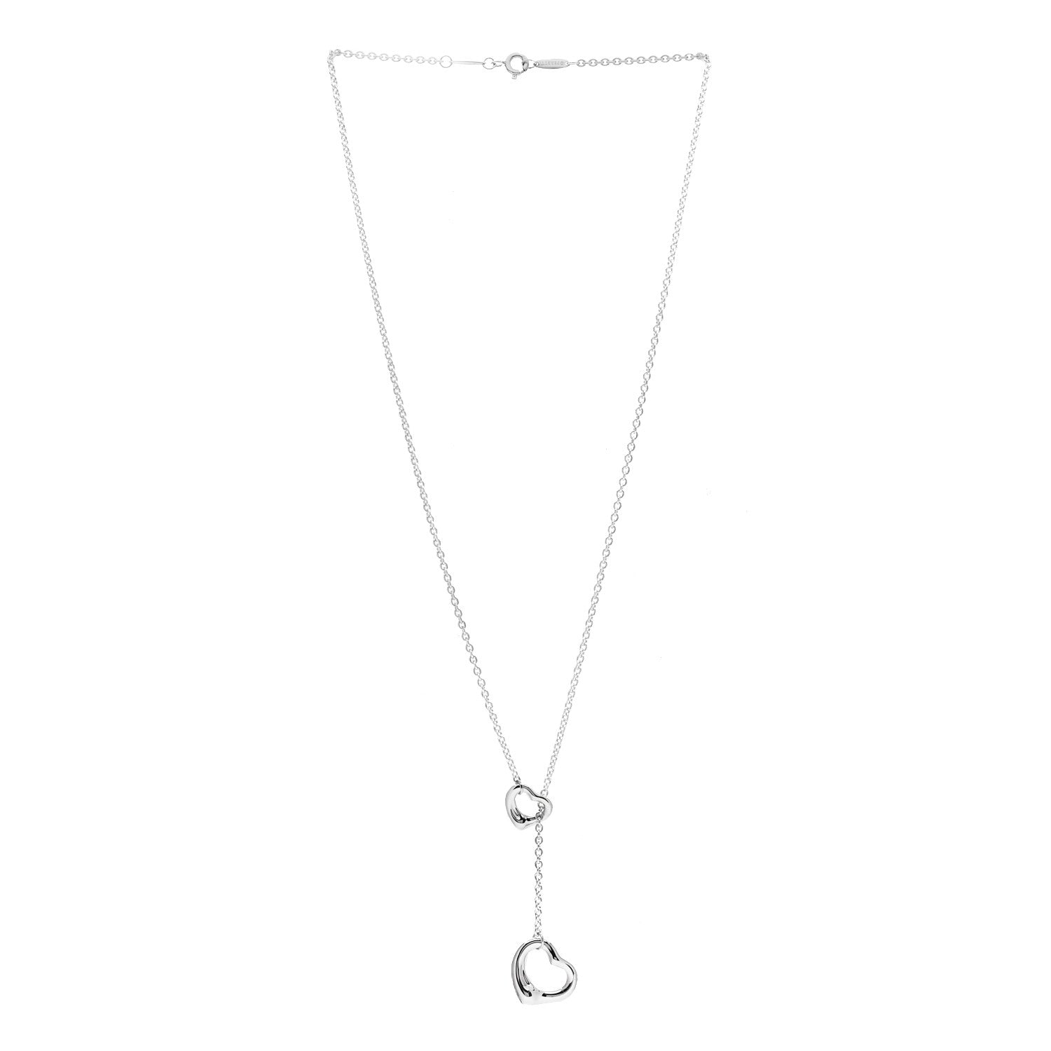 Tiffany Sterling Silver Elsa Peretti Open Heart Lariat Necklace 3 of 6