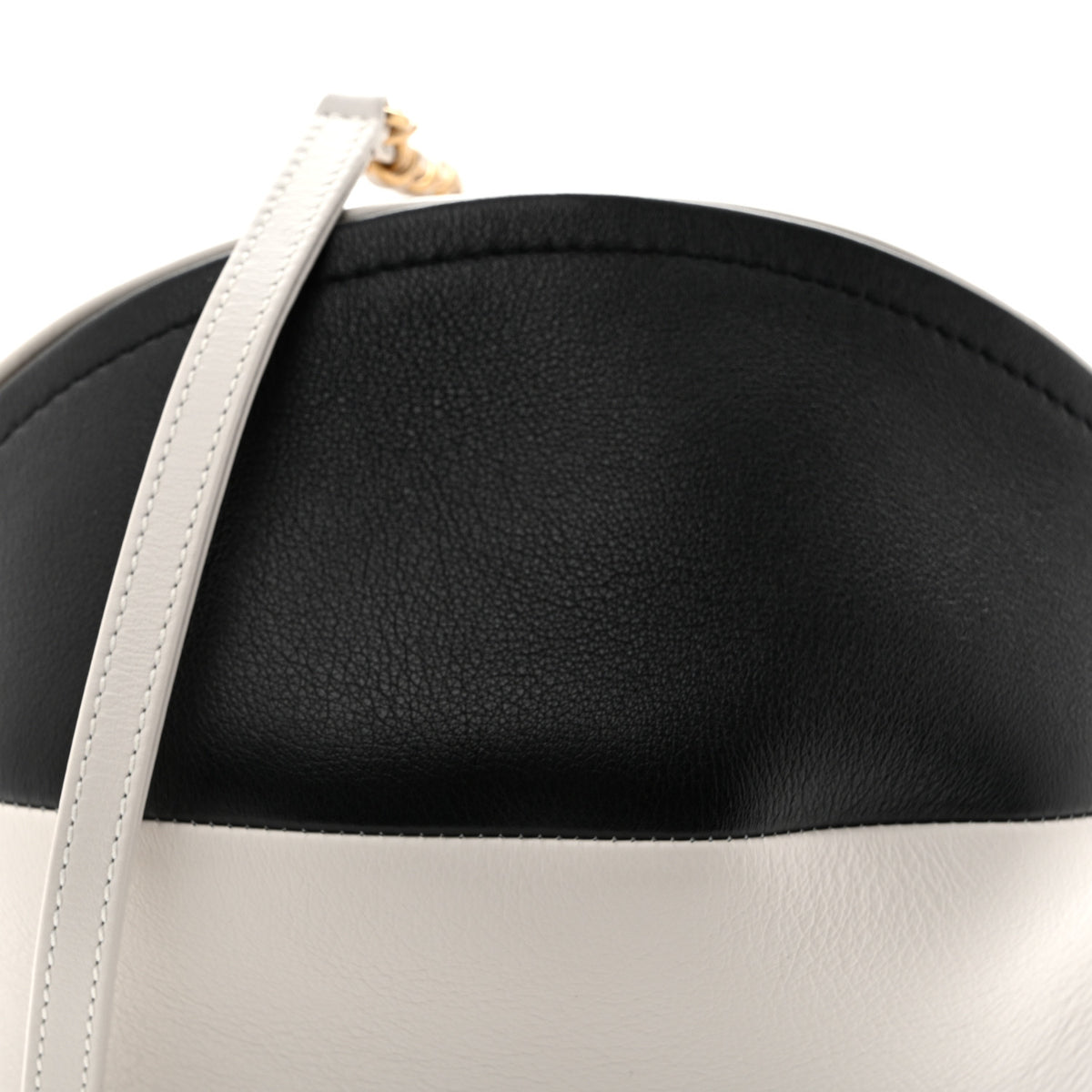 Calfskin Coco Beach Ball Bag White Black
