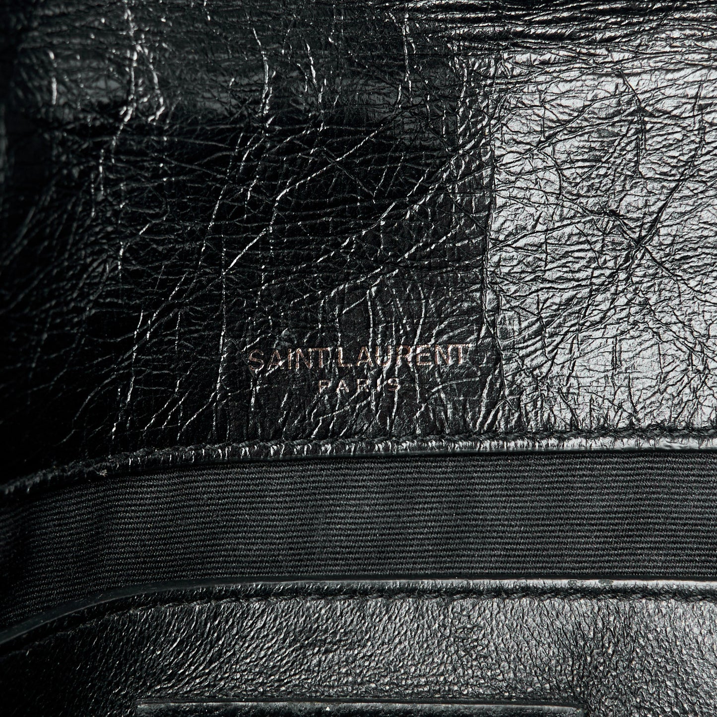 Crinkled Calfskin Matelasse Monogram Baby Niki Chain Satchel Black