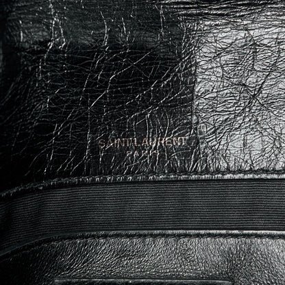Saint Laurent Crinkled Calfskin Matelasse Monogram Baby Niki Chain Satchel Black 7 of 11