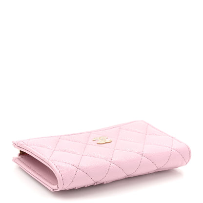 Chanel Caviar Quilted CC Zip Around Card Holder Light Pink 5 of 9
