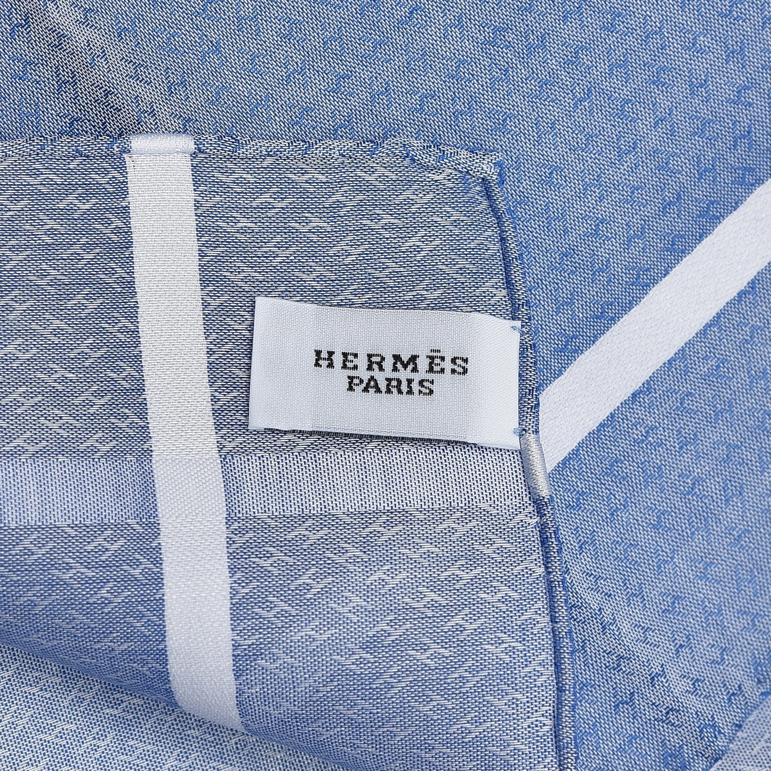 Hermes Cotton Hankachi Handkerchief Gift Set H Passant Jacquard d'H Bleu Ciel Bleu 10 of 11