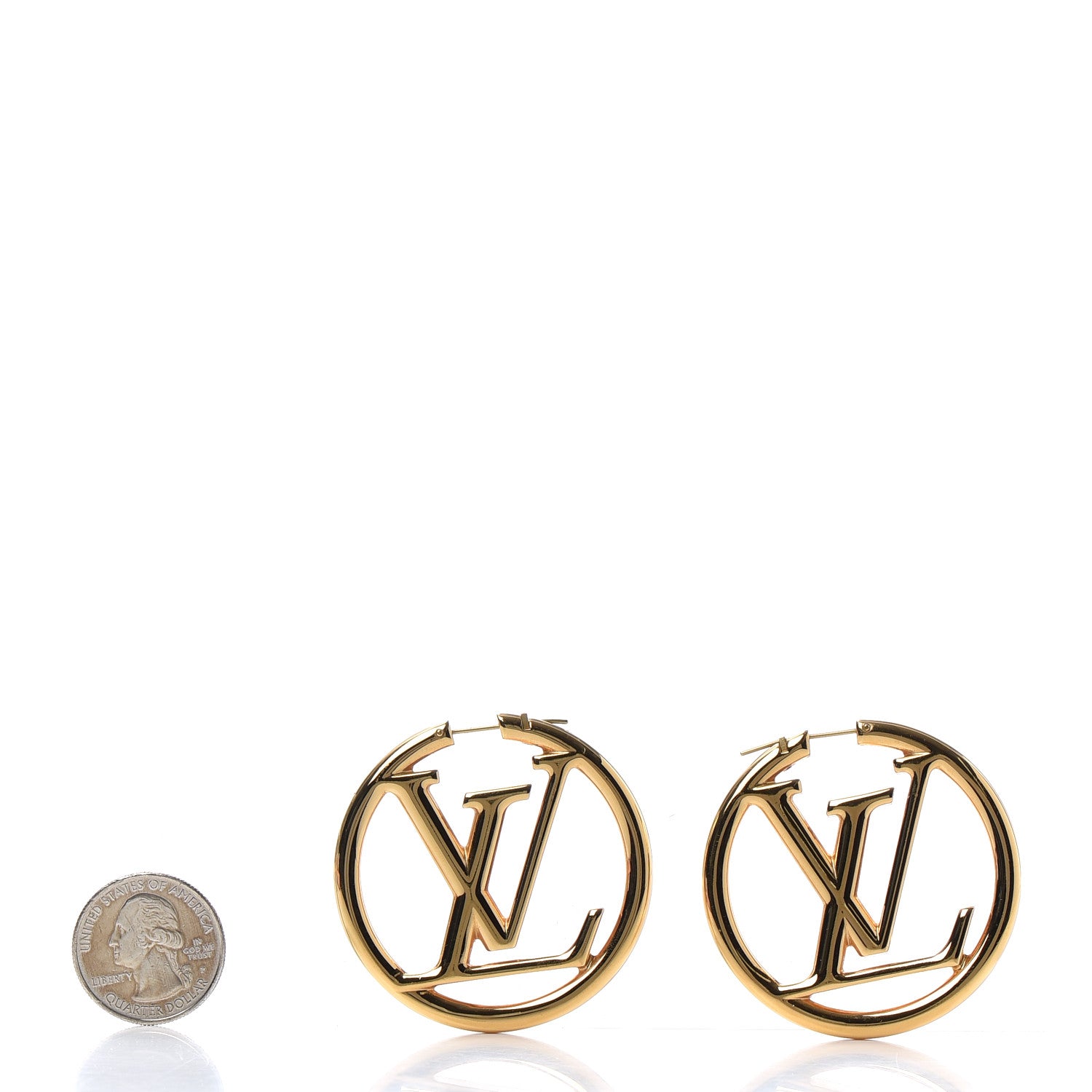 Louis Vuitton Metal Louise Hoop Earrings Gold 2 of 4