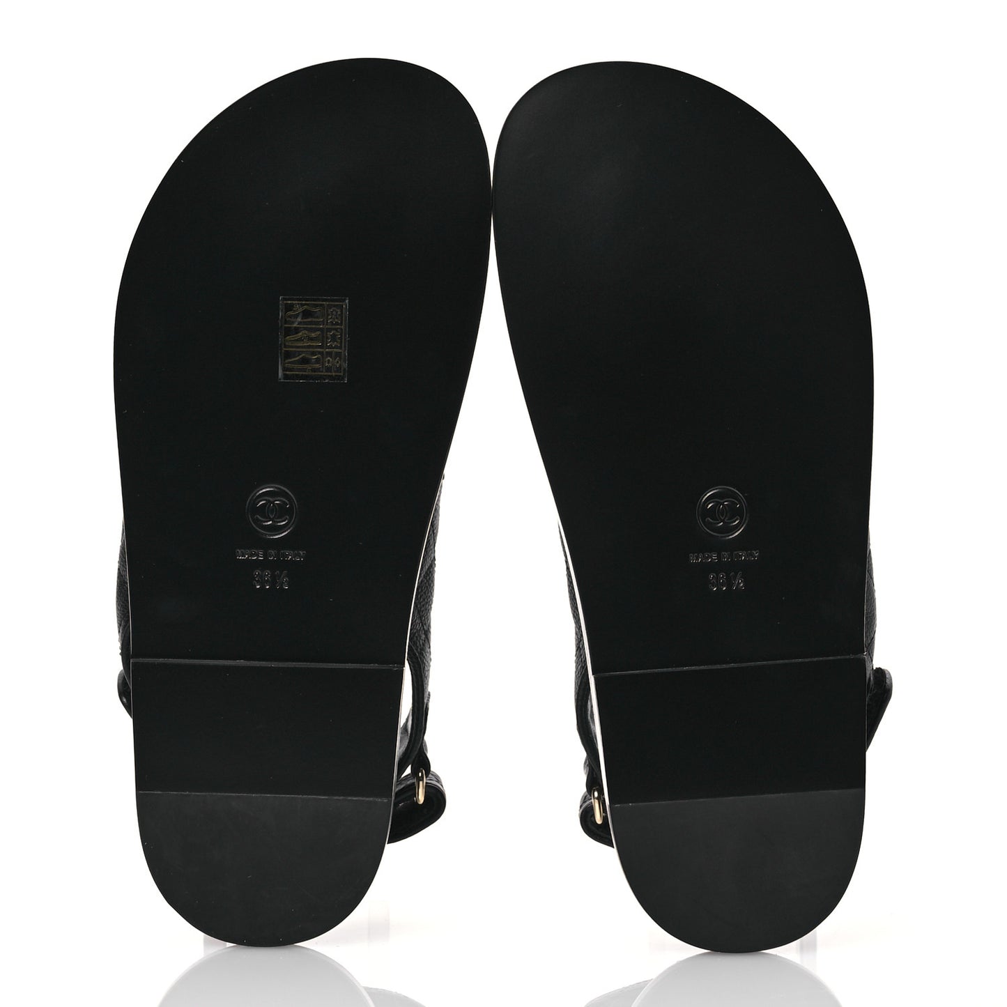 Grained Calfskin Velcro Dad Sandals 36.5 Black