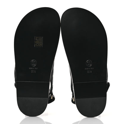 Chanel Grained Calfskin Velcro Dad Sandals 36.5 Black 6 of 9