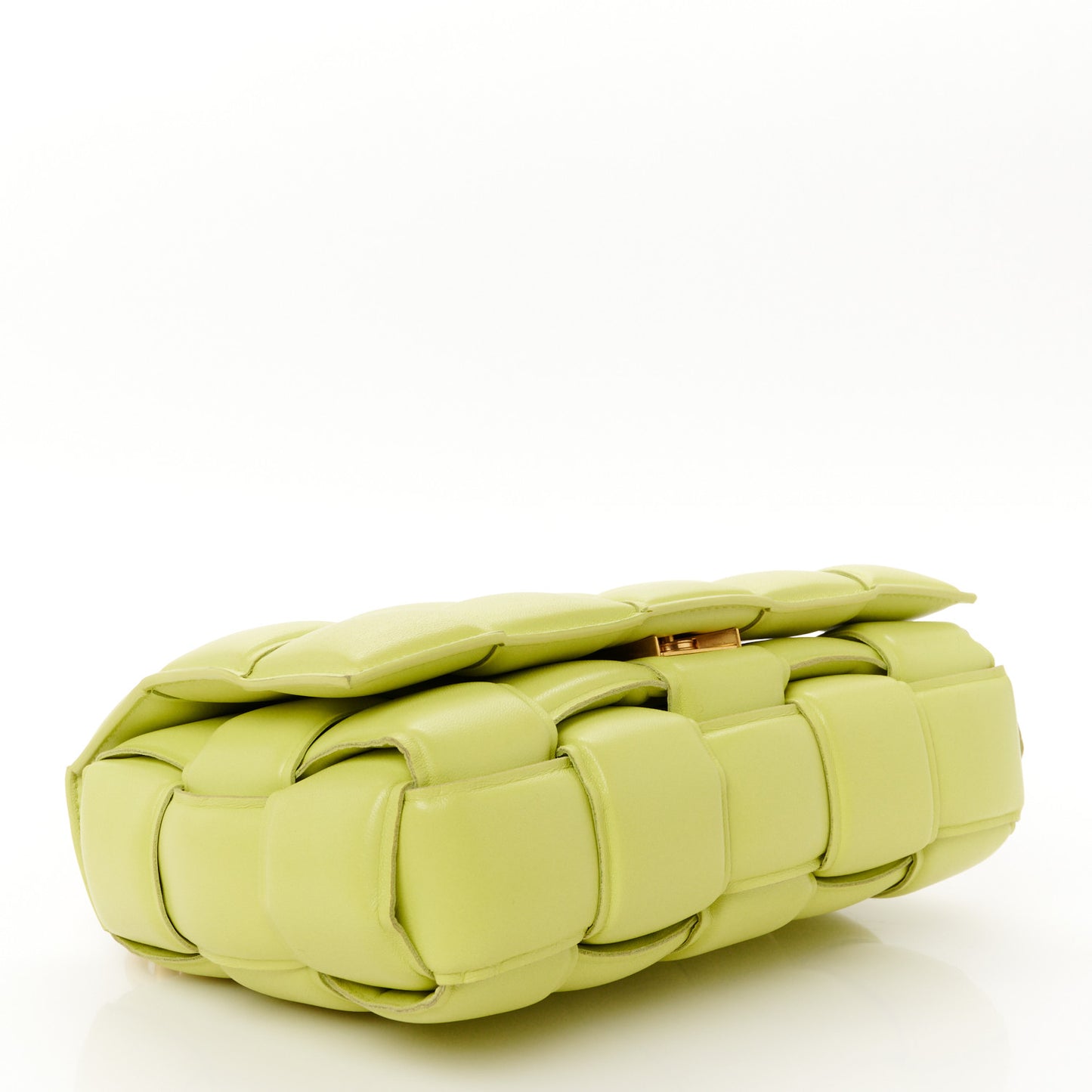 Lambskin Maxi Intreccio Padded Chain Cassette Crossbody Bag Kiwi