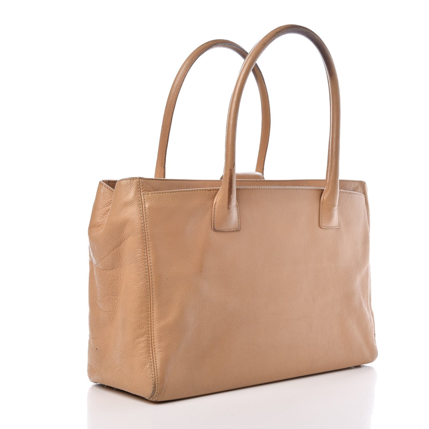Calfskin Cerf Executive Shopper Tote Beige