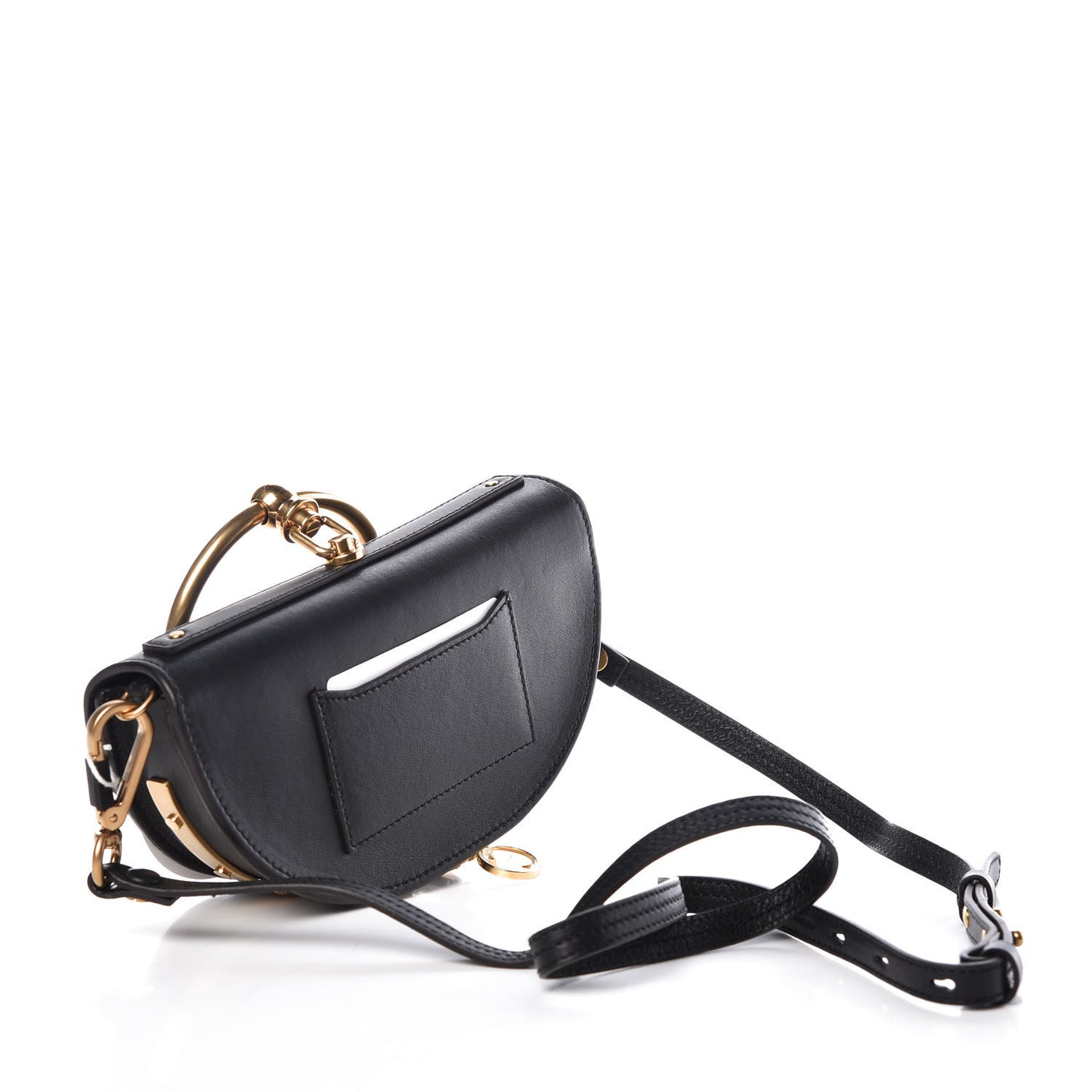 Calfskin Small Nile Bracelet Minaudiere Bag Black
