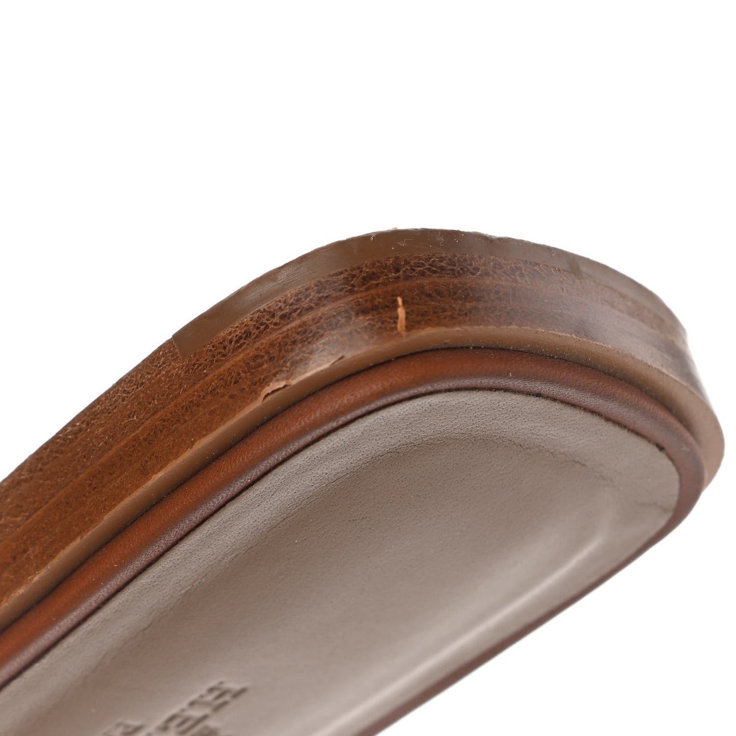 Box Calfskin Oran Sandals 38.5 Gold