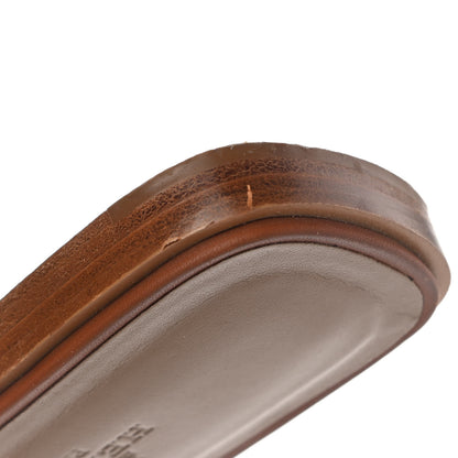 Hermes Box Calfskin Oran Sandals 38.5 Gold 10 of 14
