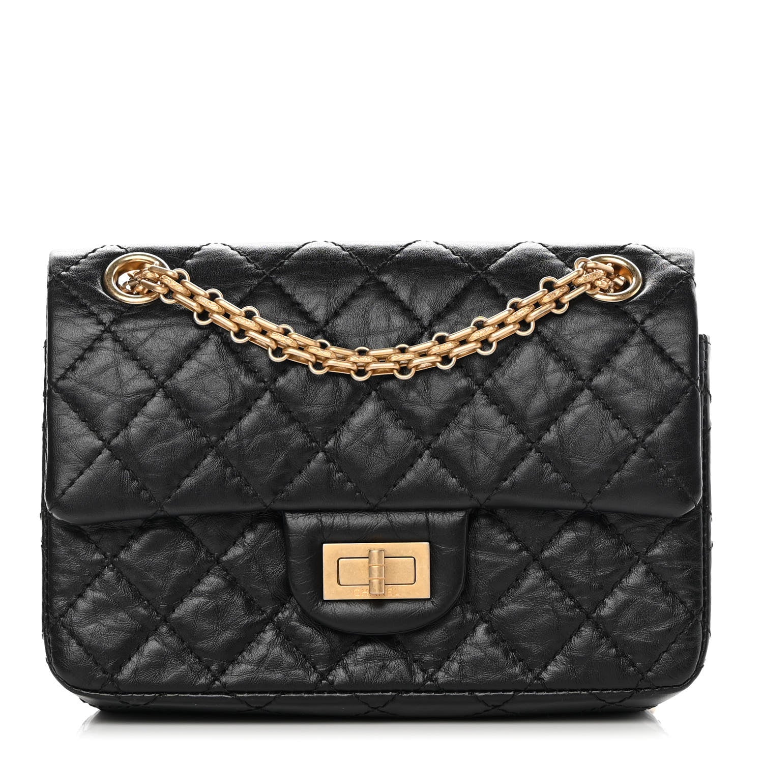 Chanel Aged Calfskin Quilted 2.55 Reissue Mini Flap Black 1 of 11