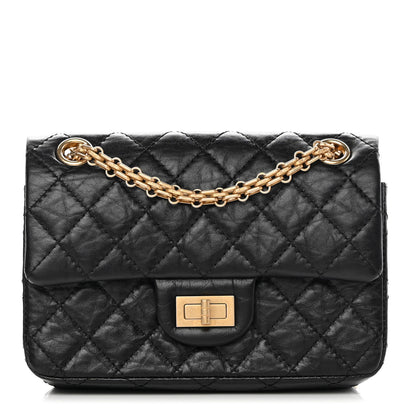 Chanel Aged Calfskin Quilted 2.55 Reissue Mini Flap Black 1 of 11