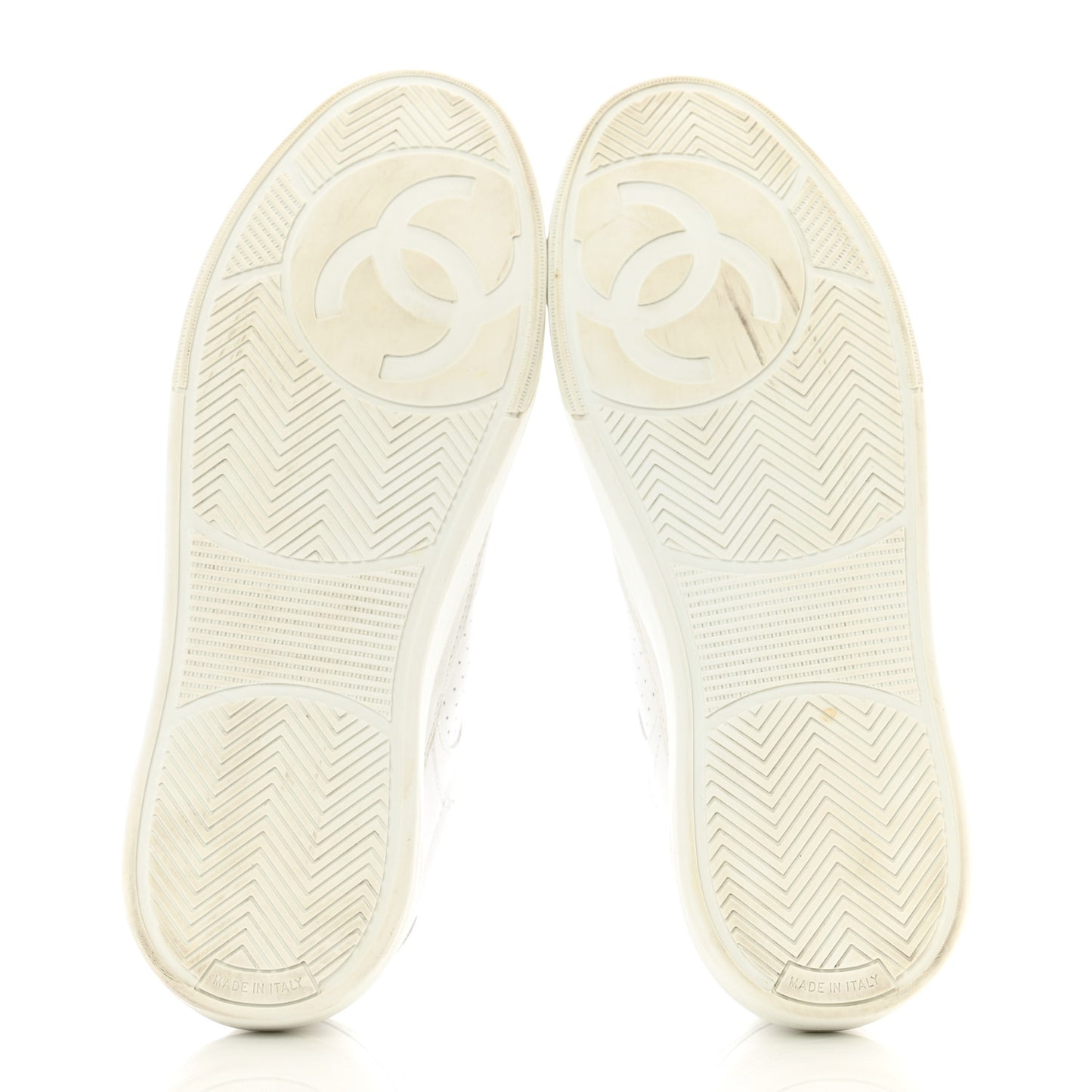 Calfskin CC Womens Sneakers 38.5 White