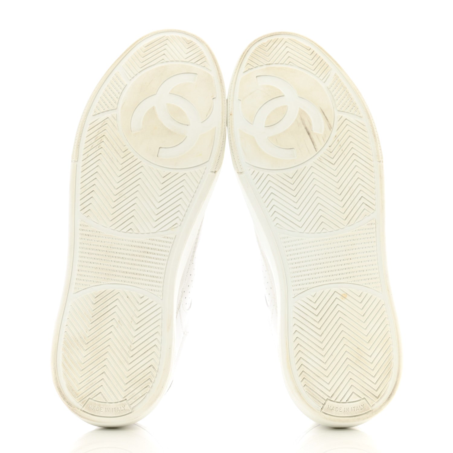 Chanel Calfskin CC Womens Sneakers 38.5 White 5 of 10