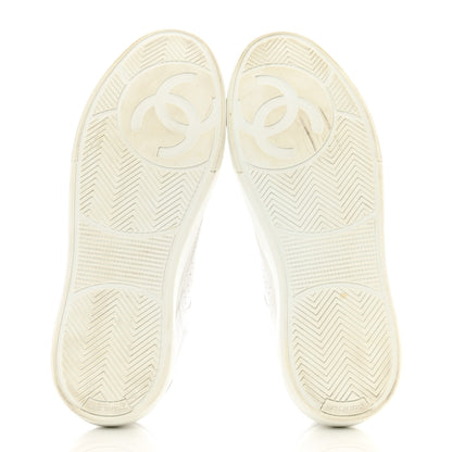 Chanel Calfskin CC Womens Sneakers 38.5 White 5 of 10